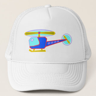 Blue Whirly-Curly Helicopter Trucker Hat