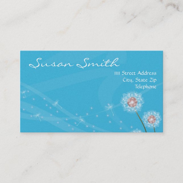 Blue Whispy Business Cards (Front)