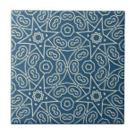 Blue & White Abstract Geometric Pattern  Ceramic Tile<br><div class="desc">elegant blue and white abstract geometric pattern ceramic tile , modern simple abstract blue and white home gift.</div>