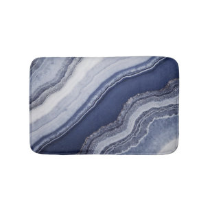 Blue White Agate Marble Bath Mat