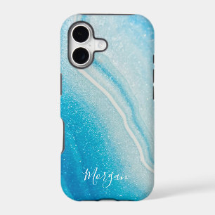 Blue & White Agate Style Glitter, DIY Name
