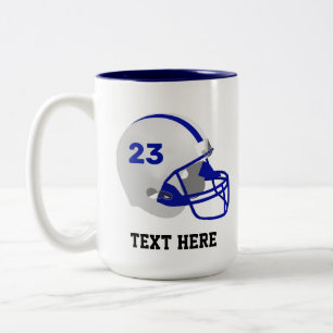 Blue & White American Football Helmet Two-Tone Coffee Mug