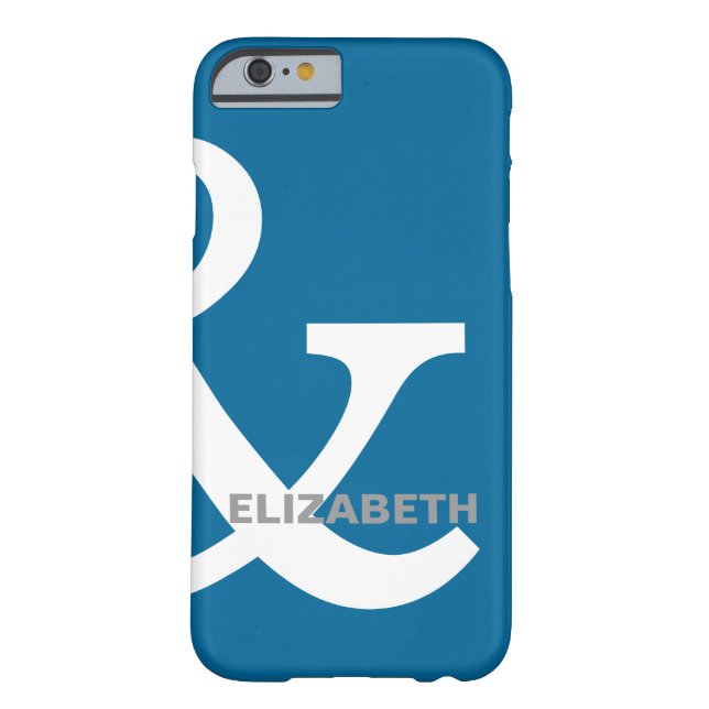 Blue White Ampersand Lovers Names Matching Right Case-Mate iPhone Case (Back)