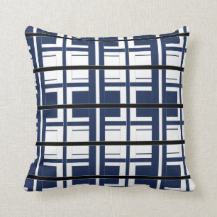 Blue White and Black Classic Cushion
