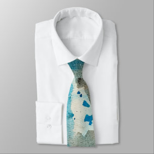 Blue White and Black Grunge Tie