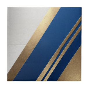 Blue, white and golden Ceramic Tile