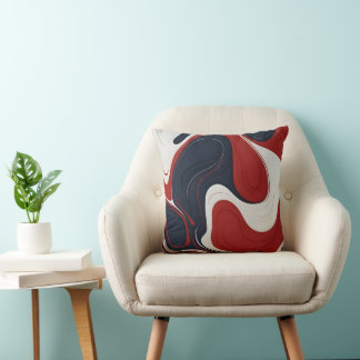 blue white and red cushion