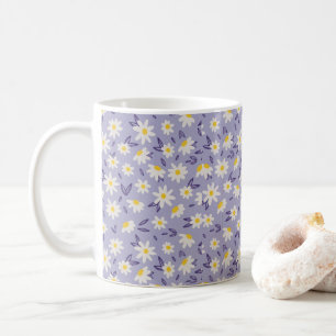 blue, white and yellow roses coffee mug
