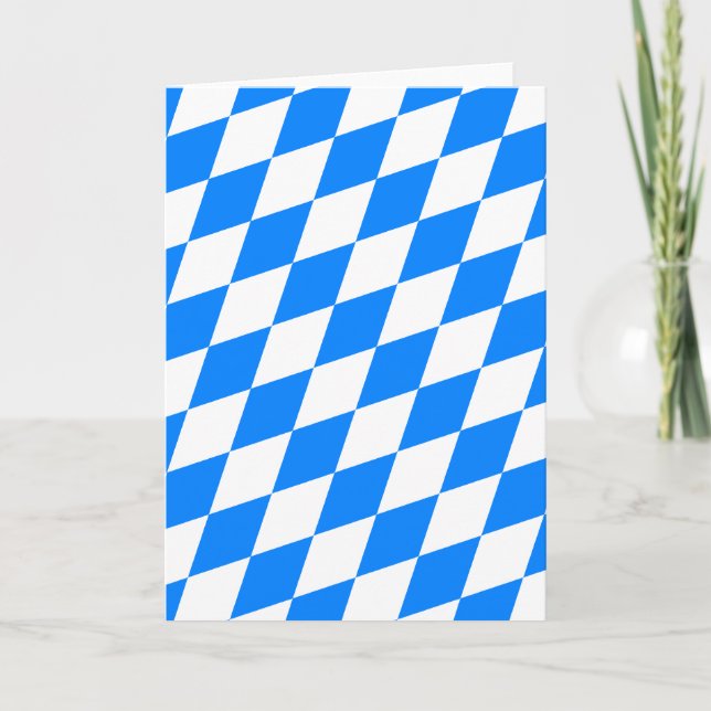 Blue & White Argyle Pattern Card (Front)