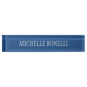 Blue White Attractive Charming Business Nameplate