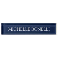 Blue White Attractive Charming Business Nameplate