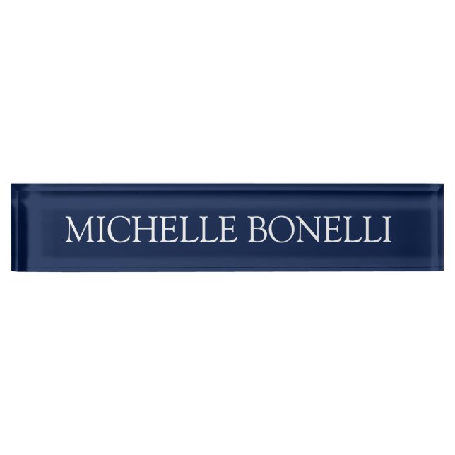 Blue White Attractive Charming Business Nameplate (Front)
