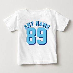 Blue & White Baby Sports Jersey Design T-Shirt