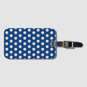 Blue White Baseball Sport Players Ball Red Luggage Tag