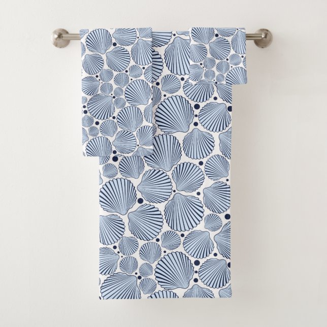 Blue white bath towel set (Insitu)