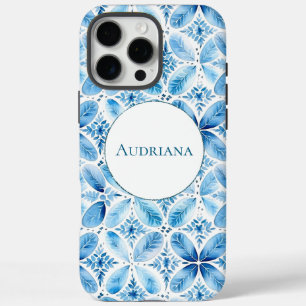 Blue White Batik Floral  iPhone 16 Pro Max Case