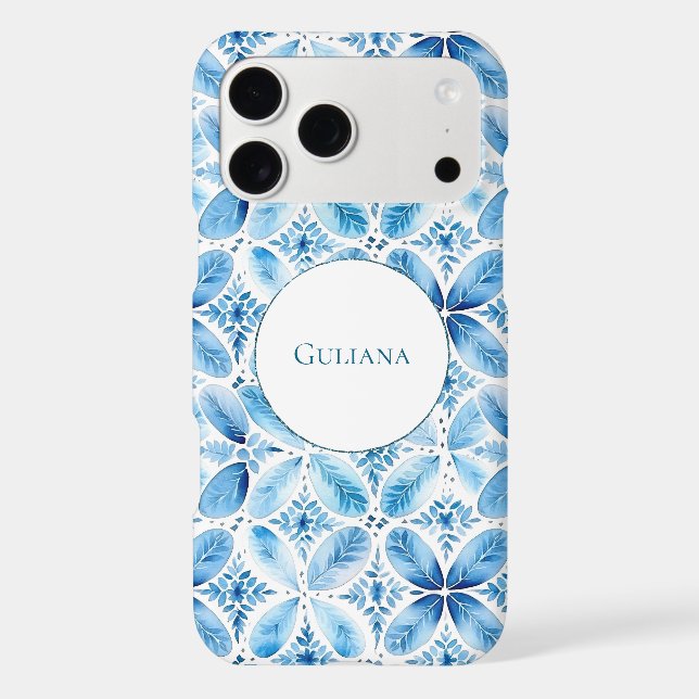 Blue White Batik Floral Name (Back)