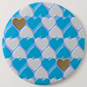 Blue, white Bavarian pattern. 6 Cm Round Badge