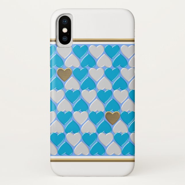 Blue, white Bavarian pattern. Case-Mate iPhone Cas Case (Back)