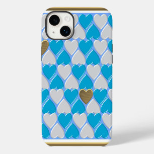 Blue, white Bavarian pattern. iPhone 14 Plus Case