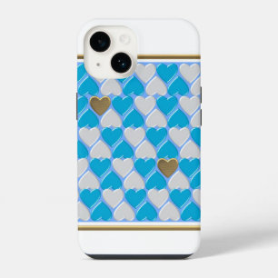 Blue, white Bavarian pattern. iPhone 14 Case
