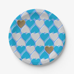 Blue, white Bavarian pattern. Paper Plate