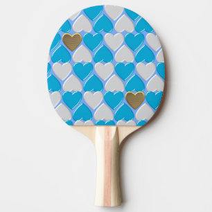 Blue, white Bavarian pattern. Ping Pong Paddle