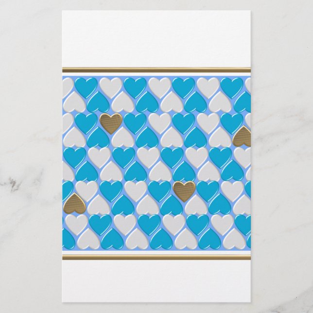 Blue, white Bavarian pattern. Stationery (Front)
