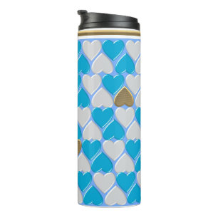 Blue, white Bavarian pattern.  Thermal Tumbler