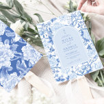 Blue White Birds Peony Chinoiserie Garden Wedding Invitation<br><div class="desc">This chinoiserie-inspired design features elegant botanical florals,  birds and greenery in delft blue and white. Personalise the invite with your details and if you want to further re-arrange the style and placement of the text,  please press the "Click to customise further" button.</div>