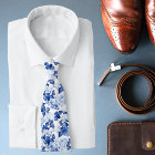 Blue White Botanical Floral Wedding Gift For Him