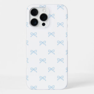Blue White Bow Pattern Coquette Girly Spring iPhone 16 Pro Max Case