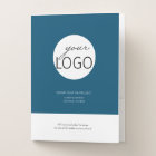 Blue & White Business Logo Custom Border and Text 