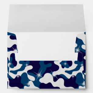 Blue White Camouflage Stars Camo Army Soldier Envelope