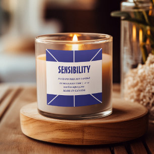 Blue White Candle Product Square Label
