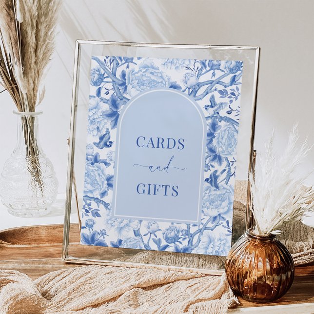 Blue White Cards & Gifts Elegant Chinoiserie Sign (Creator Uploaded)