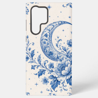 Blue & White Celestial Chinoiserie Crescent Moon Samsung Galaxy Case
