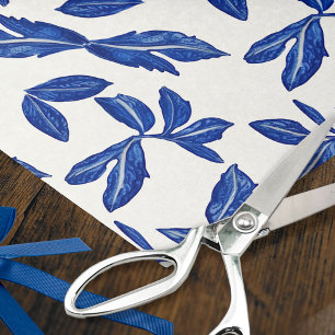 Blue & White Ceramic Leaf Motif - Gifts / Crafting Tissue Paper
