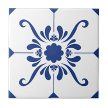 Blue White Ceramic Tile