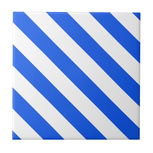 Blue White Ceramic Tile, Small (4.25" x 4.25") Tile (Front)