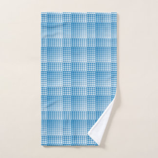 Blue White Checker Abstract Pattern Hand Towel