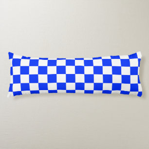 Blue White Chequered Check Pattern Body Cushion