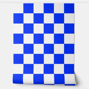 Blue White Chequered Check Wall Decor