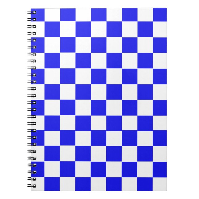 Blue & White Chequered CUSTOM Notebook (Front)