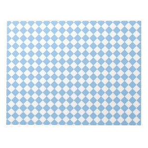 Blue White Chequered Diamond Pattern Notepad