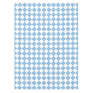 Blue White Chequered Diamond Pattern Tablecloth