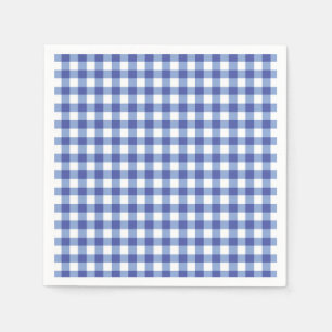 Blue & White Chequered Gingham Squares OZ Party Napkin