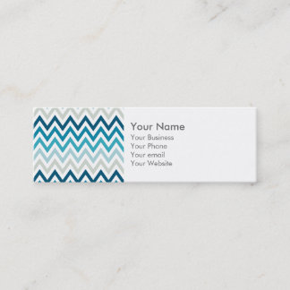 Blue White Chevron Geometric Designs Colour Mini Business Card