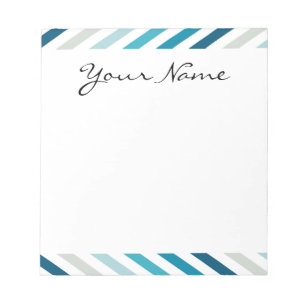 Blue White Chevron Geometric Designs Colour Notepad