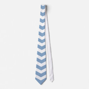 Blue & White Chevron Men's Tie